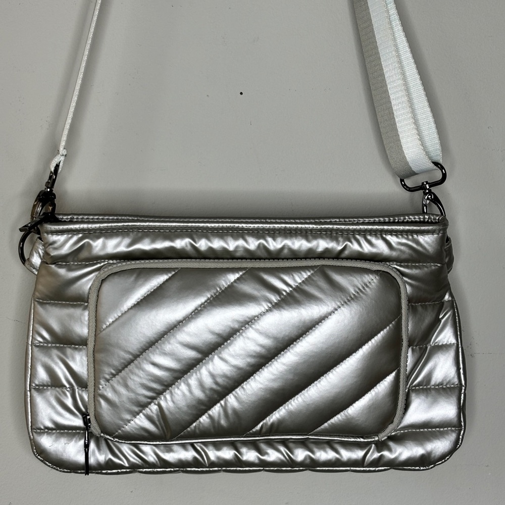 THINK ROYLN Silver Quilted Crossbody Bag - Picture 2 of 14